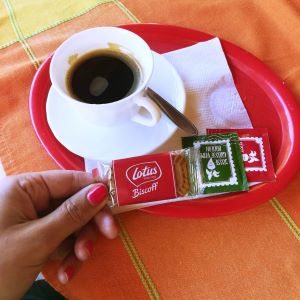 Lotus Keks mit Kaffee